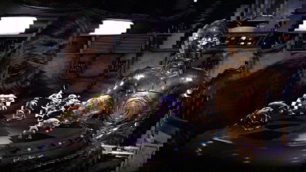 Chewbacca e C-3PO jogando Dejarik