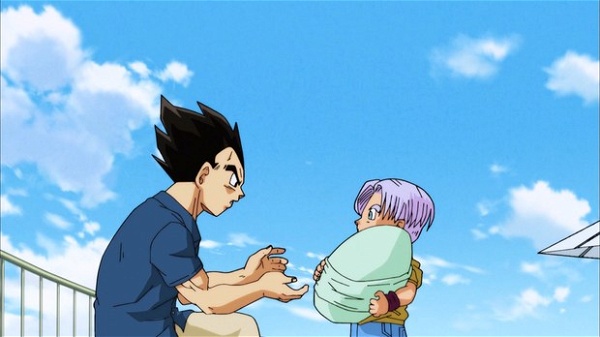 Trunks revela para Goku que é filho de Vegeta e Bulma - Dragon