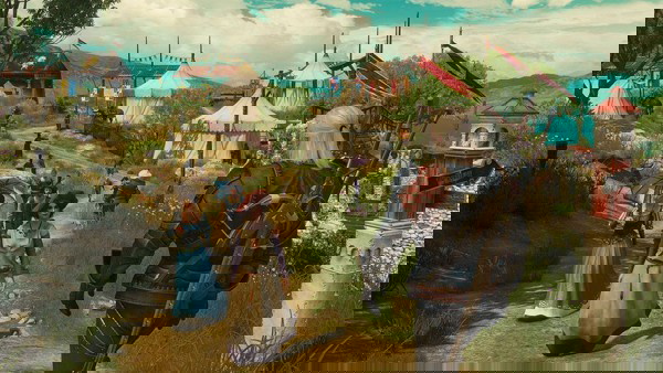 Geralt caminhando em Toussaint