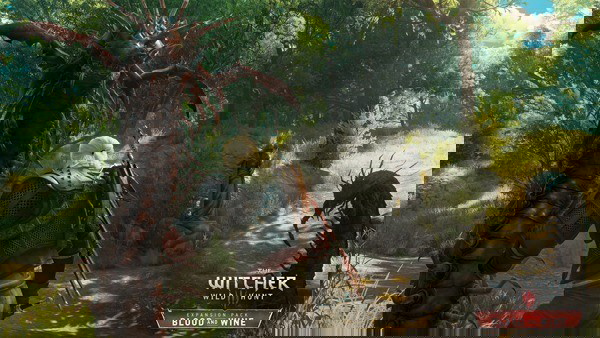 Geralt combatendo um monstro